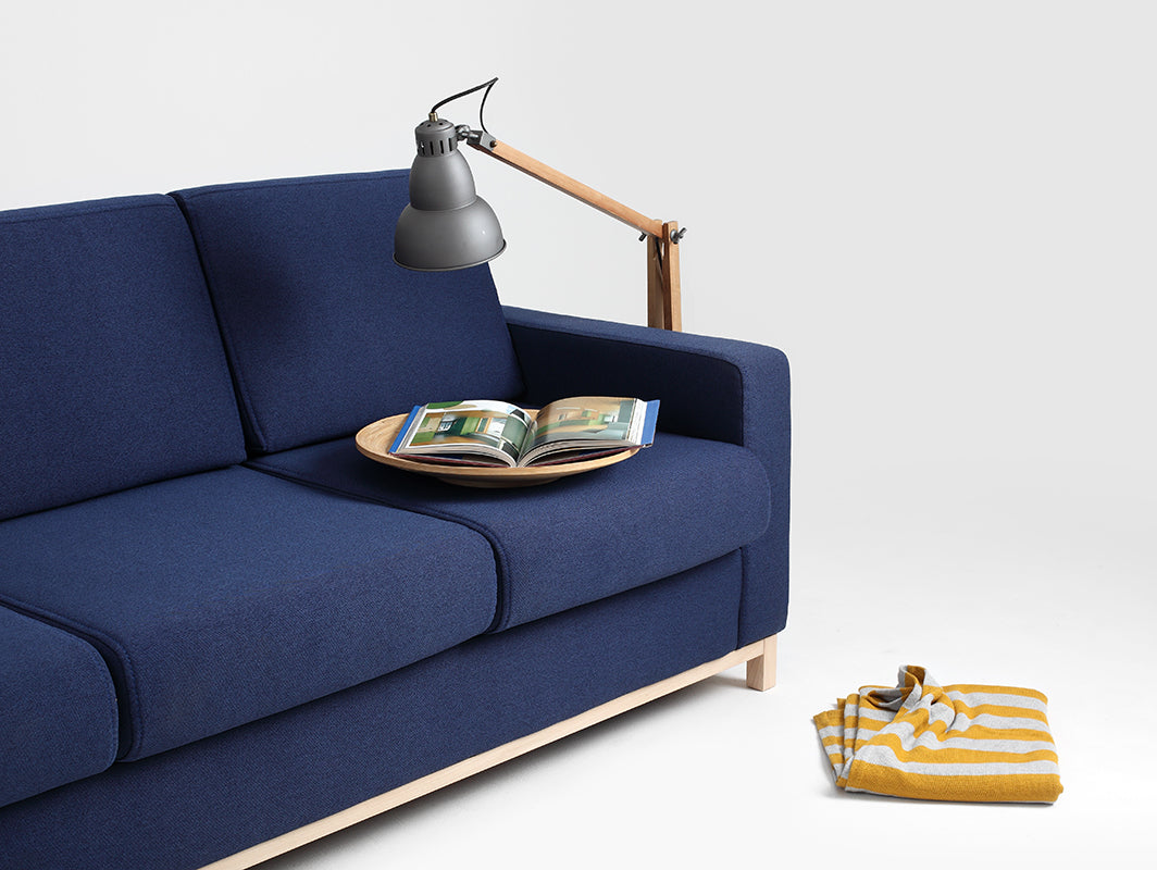 Trivietė sofa-lova SCANDIC - rašalas(et80), natūralus