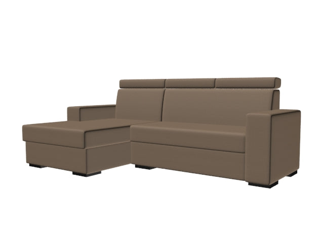 Kampinė sofa-lova ATLANTICA R - plieno(et91), riešutmedžio