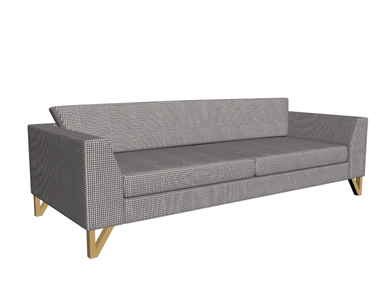 Trivietė sofa WILLY - tamsi pepita(ke700), natūrali